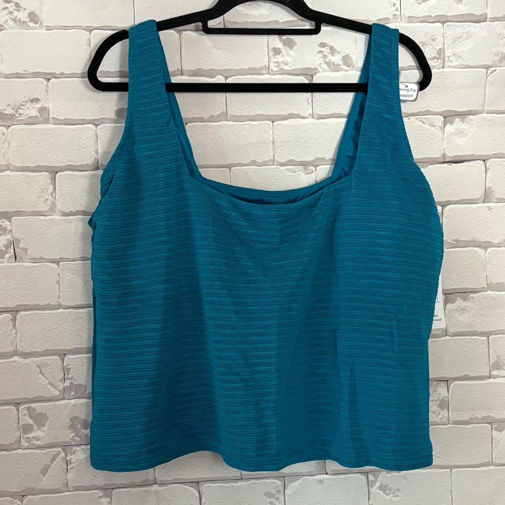 Time and Tru Turquoise Swim Top
